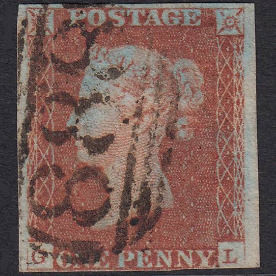 GB QV 1841 1d Pl 63 SG8-B1(1) GL GU Missing Imprimatur 3M Winchester 888