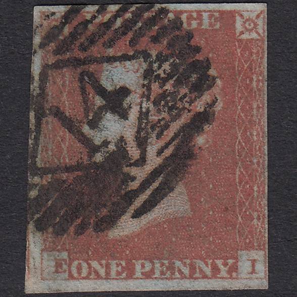 GB QV 1841 1d Red-Brown Plate 85 SG8-B1(1) EI GU 4 Margins London Is 14
