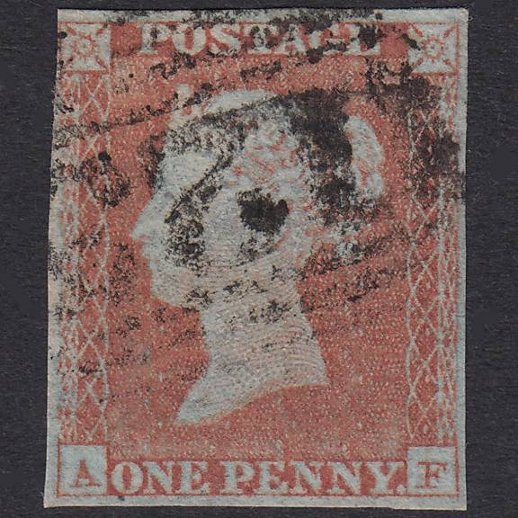 GB QV 1841 1d Red-Brown Plate 111 SG8-B1(1) AF FU 4 Margins Bridgwater 123