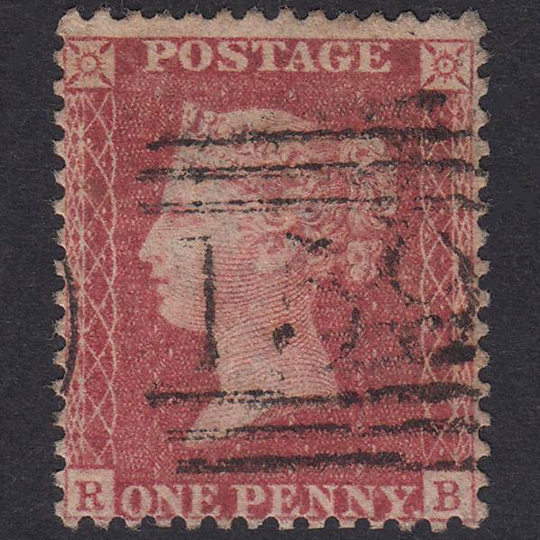 GB QV 1857 1d Rose-Red Plate 46 SG40-C10(1) RB FU Glasgow 159
