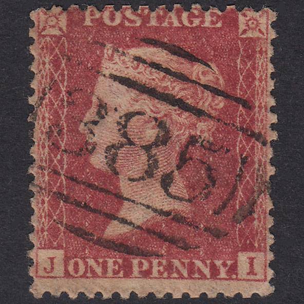 GB QV 1857 1d Rose-Red Plate 46 SG40-C10(1) JI FU Shooters Hill 385