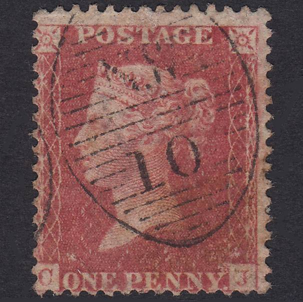 GB QV 1857 1d Rose-Red Plate 68 SG40-C10(1) CJ GU London D&S Nw10