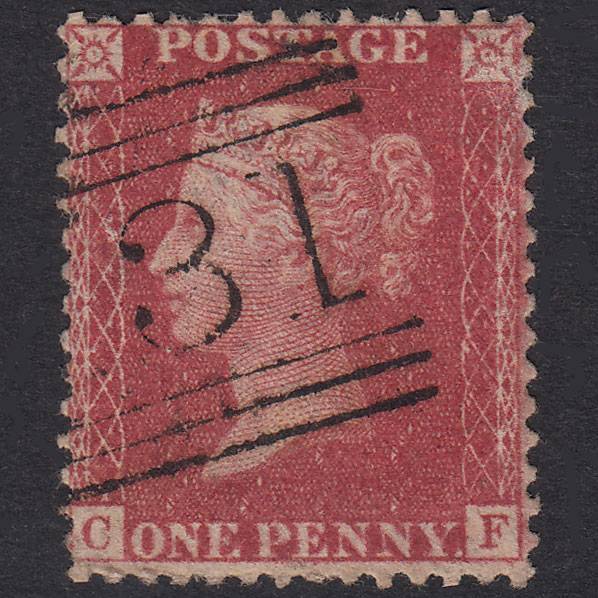 GB QV 1857 1d Rose-Red Plate 61 SG40-C10(1) CF FU Edinburgh 131