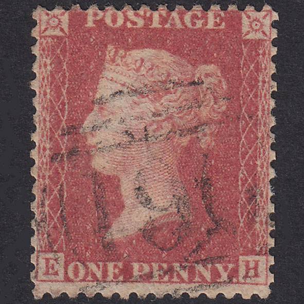 GB QV 1857 1d Rose-Red Plate 43 SG40-C10(1) Constant Variety EH FU