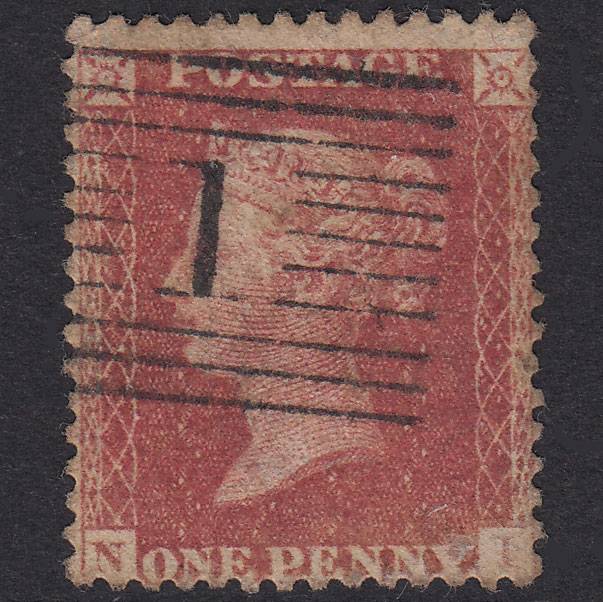 GB QV 1863 1d Rose-Red Plate 50 SG42-C12(1) NI GU Aberdeen 1