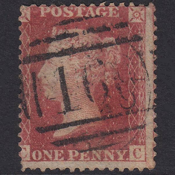 GB QV 1863 1d Rose-Red Plate 50 SG42-C12(1) CC FU Liverpool 466