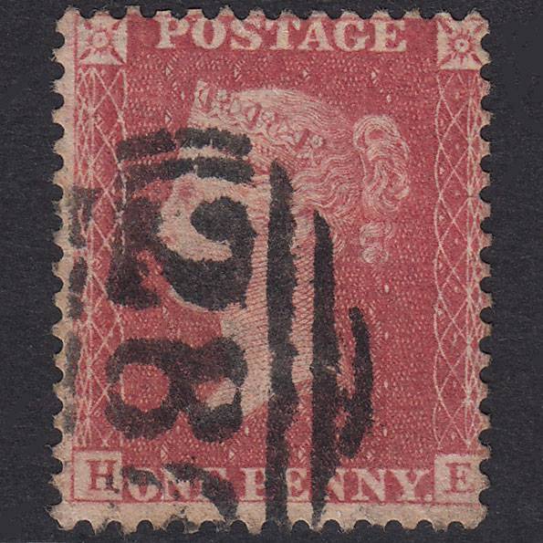 GB QV 1857 1d Rose-Red Plate 39 SG40-C10(1) HE GU