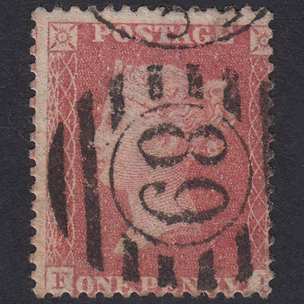 GB QV 1857 1d Pale Rose Plate 55 SG39-C10(3) FI FU London D&S 89