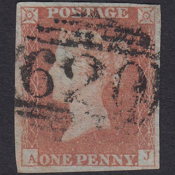 GB QV 1841 1d Plate 95 SG8-B1(1) AJ GU Missing Imprimatur 4M Plymouth 620