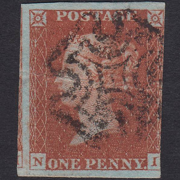 GB QV 1841 1d Red-Brown Plate 28 SG8-B1(1) NI PU 3 Margins Maltese Cross