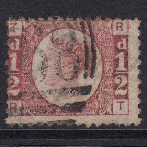 GB QV 1870 1/2d Rose-Red Plate 13 SG48-G4 RT GU