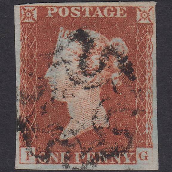 GB QV 1841 1d Red-Brown Plate 23 SG8-B1(1) PG FU Missing Imprimatur 4M MX