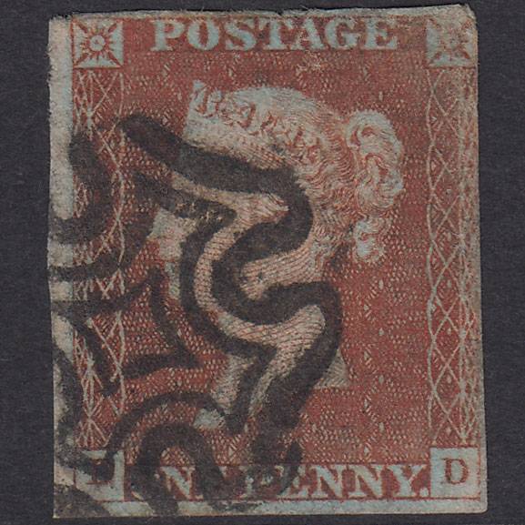 GB QV 1841 1d Red-Brown Plate 30 SG8-B1(1) DD GU Maltese Cross