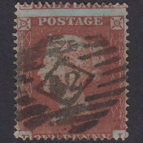GB QV 1854 1d Red-Brown Plate 174 SG17-C1(1) EL GU London Misperf