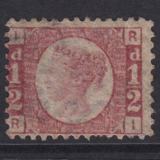 GB QV 1870 1/2d Rose-Red Plate 6 SG48-G4 RI FU Light Cancel