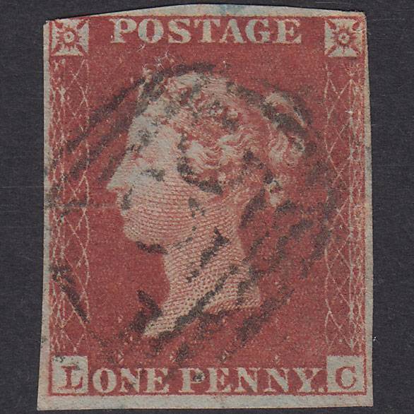 GB QV 1841 1d Red-Brown Plate 159 SG8-B2(1) LC PU Newmarket 557