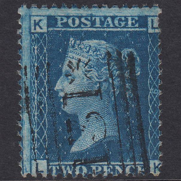 GB QV 1858 2d Blue Plate 9 SG45-G2 LK FU Edinburgh 131