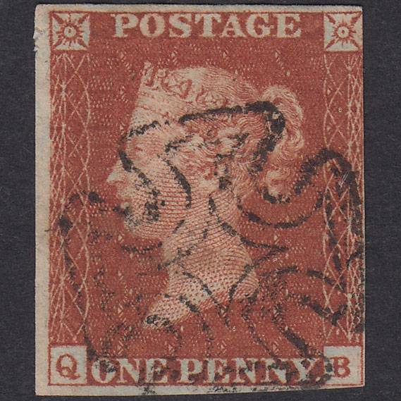 GB QV 1841 1d Pl 33 SG8-B1(1) Ivory Head QB GU Nr 4M Dublin Maltese Cross