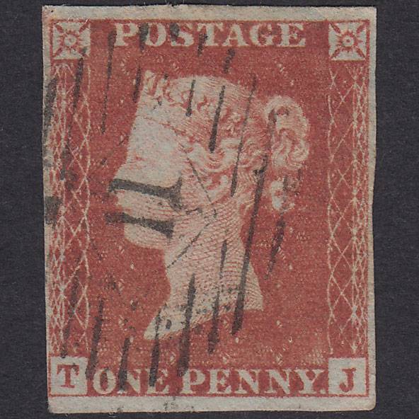 GB QV 1841 1d Red-Brown Plate 162 SG8-B2(1) TJ GU 4 Margins London IS 11