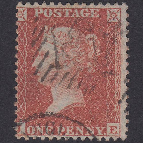 GB QV 1855 1d Red-Brown Plate 14 SGC6(1) JE GU London IS Cancel