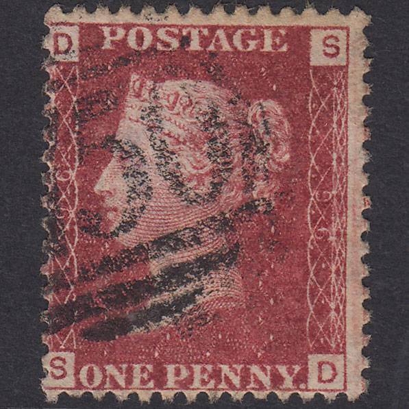 GB QV 1864 1d Lake-Red Plate 96 SG44-G1(2) SD FU Stourbridge 750