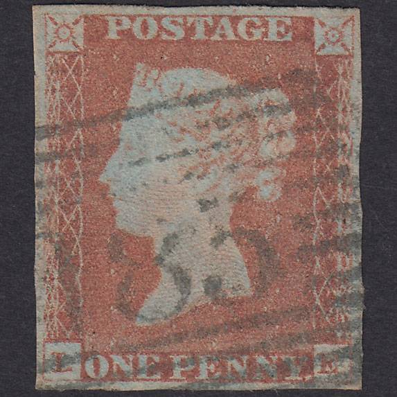 GB QV 1841 1d Red-Brown Plate 72 SG8-B1(1) LE GU 4 Margins Invergordon 185