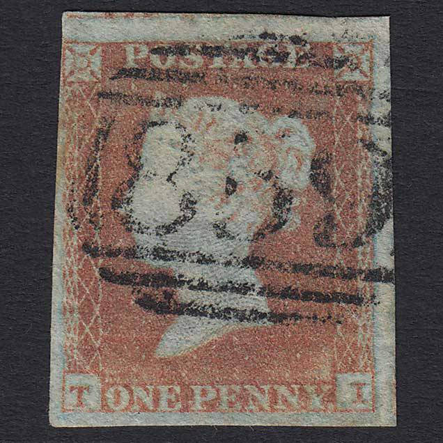 GB QV 1841 1d Red-brown (Plate 131) (SG8) 'TI' GU Wellington (859) 4M