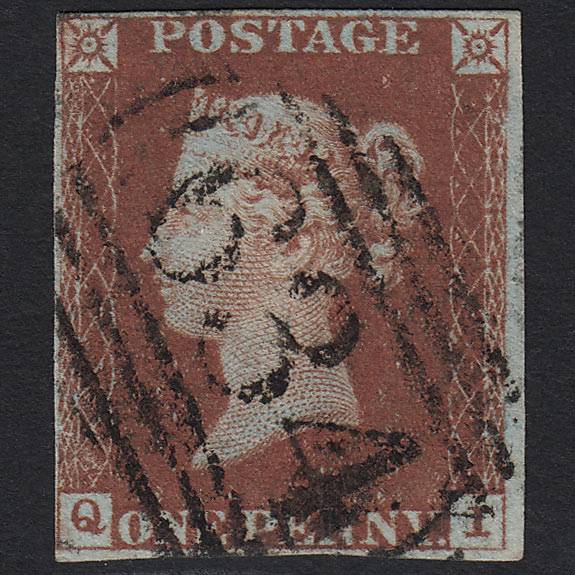 GB QV 1841 1d Red-brown (Plate 53) SG8-B1(1) QI FU Ramsgate 634 4M Imperf