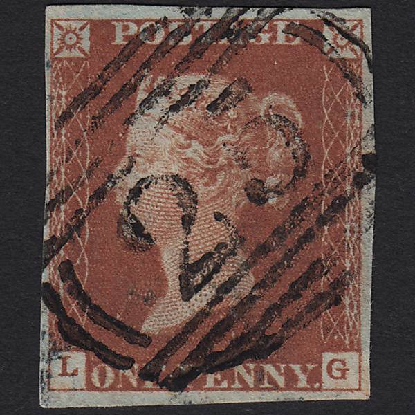 GB QV 1841 1d Red-brown (Plate 52) SG8-B1(1) LG FU Appleby 25 4M Imperf