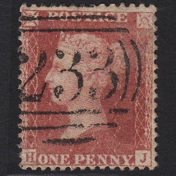 GB QV 1857 1d Pl 55 SG40-C10(1) HJ FU Darlington 233 Missing Imprimatur