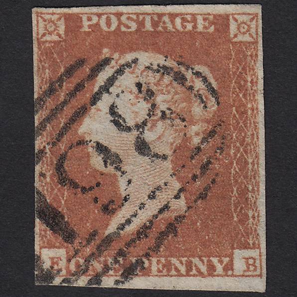 GB QV 1841 1d Red-brown (Plate 119) SG8-B1(1) EB GU Chorley 198 4M Imperf