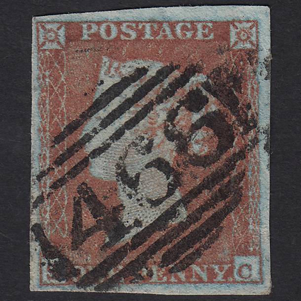 GB QV 1841 1d Very Blued (Plate 130) SG8a-B1(2) SC GU Liverpool 466 4M