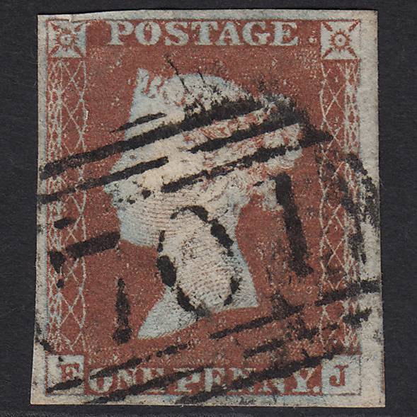 GB QV 1841 1d (Plate 50) SG8-B1(1) EJ GU Shepton Mallet 701 4M Imperf