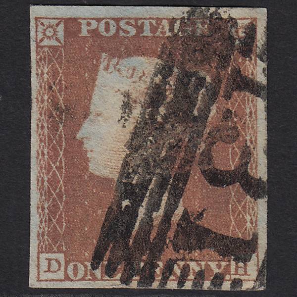 GB QV 1841 1d Red-brown Pl 97 SG8-B1(1) DH FU 4 Margins Edinburgh 131