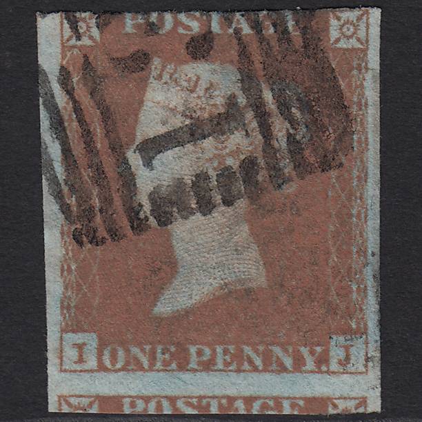 GB QV 1841 1d Red-brown Pl 95 SG8-B1(1) IJ GU 3 Margins Edinburgh 131