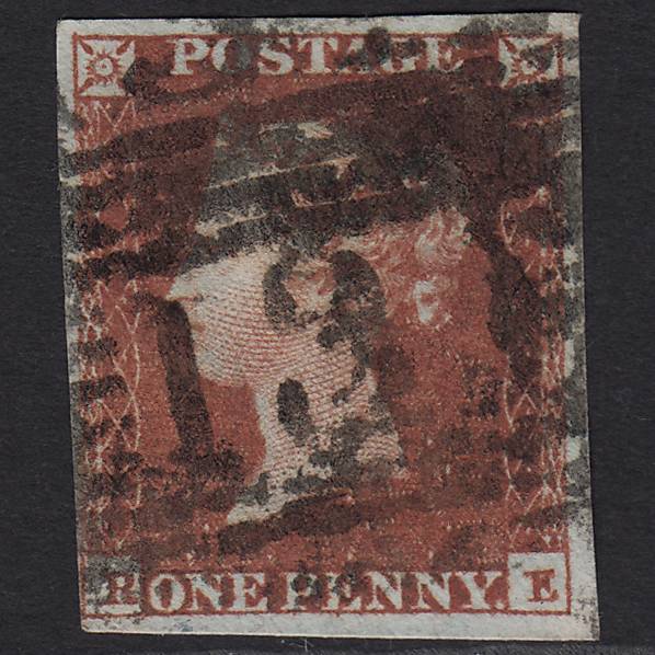 GB QV 1841 1d Red-brown Pl 126 SG8-B2(1) RE GU 4 Margins Edinburgh 131