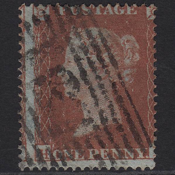 GB QV 1854 1d Red-brown SG17-C1(1) GU Edinburgh 131 Large Misperf