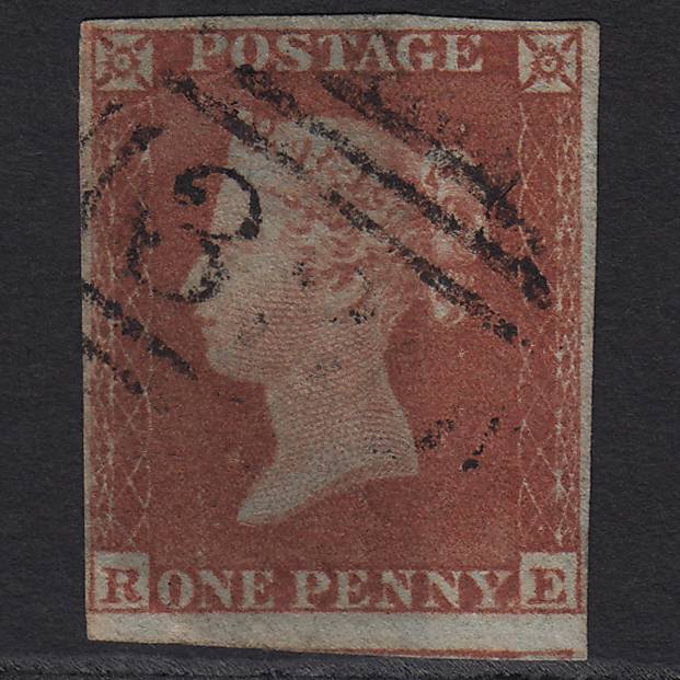 GB QV 1841 1d Red-brown (Plate 157) SG8-B2(1) RE GU 4 Margins