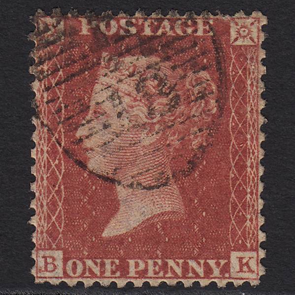 GB QV 1857 1d Pl 52 SG40-C10(1) BK GU London D&S Cancel Perfect Centring
