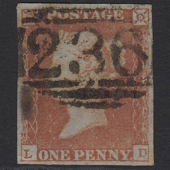 GB QV 1841 1d Red-brown Pl 102 SG8-B1(1) LD GU 4 Margins Dartford 236