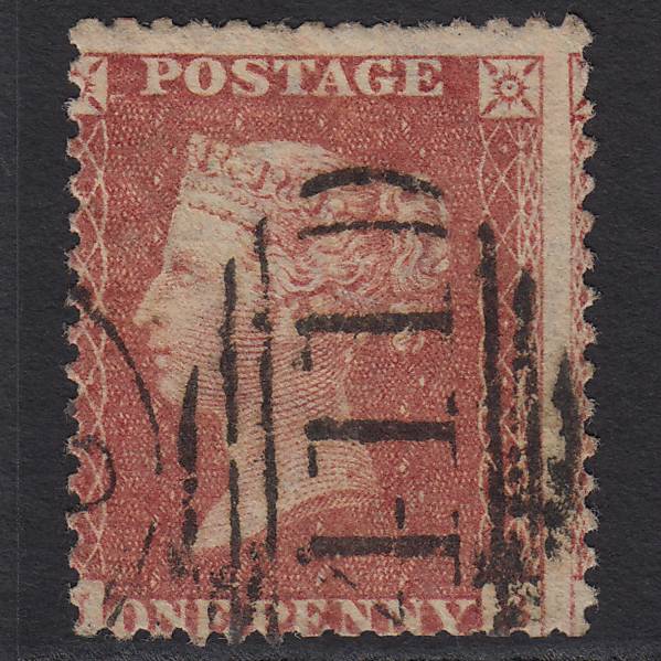 GB QV 1857 1d Rose-red Pl 47 SG40-C10(1) JB GU Kendal 411 Large Misperf