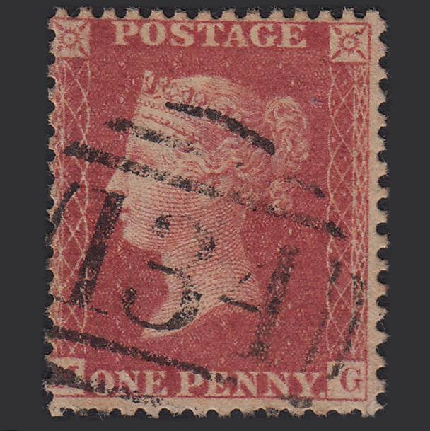 GB QV 1857 1d Rose-red (Plate 52) SG40-C10(1) MG GU Bristol 134