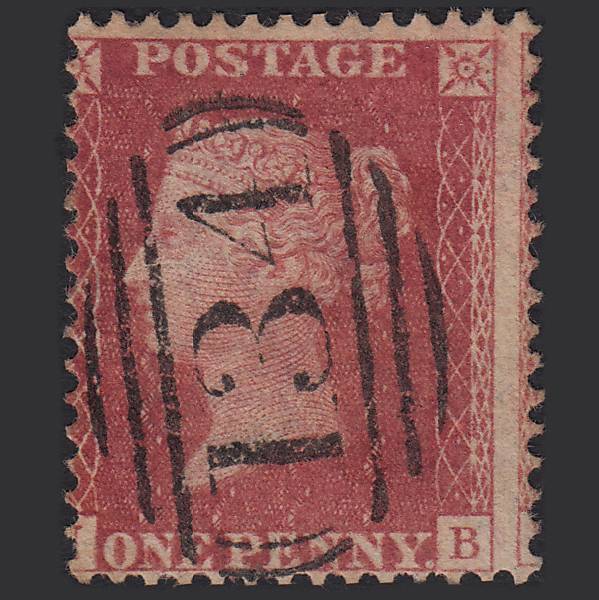 GB QV 1857 1d Rose-red Pl 67 SG40-C10(1) NB FU Bristol 134 Large Misperf