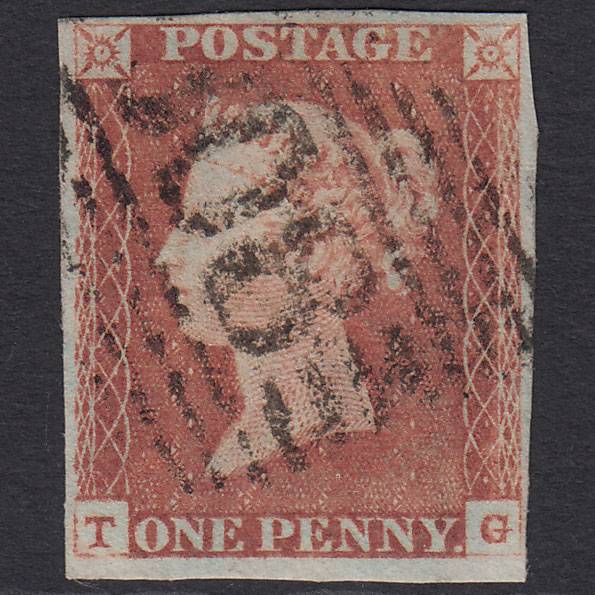 GB QV 1841 1d Red-brown (Plate 79) SG8-B1(1) TG FU 4 Margins Stirling 308