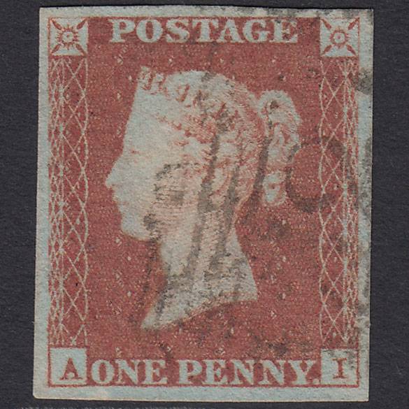 GB QV 1841 1d Pl 89 SG8-B1(1) AI VFU Missing Imprimatur 4 Good Margins