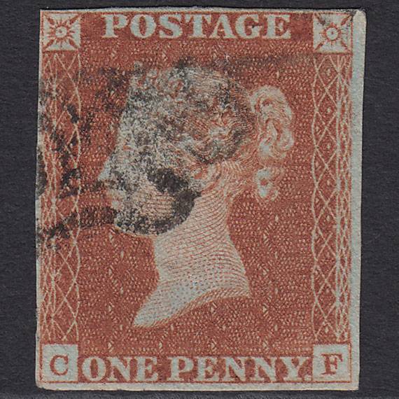 GB QV 1841 1d Red-brown Pl 19 SG8-B1(1) GUidelines CF GU 4 Margins MX