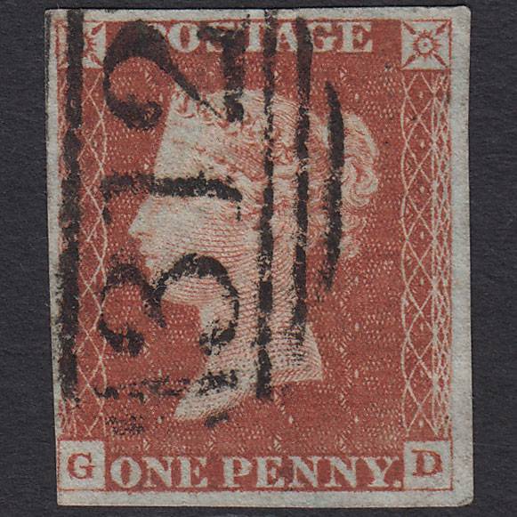 GB QV 1841 1d Red-brown Pl 61 SG8-B1(1) GD GU 4 Margins Gloucester 312
