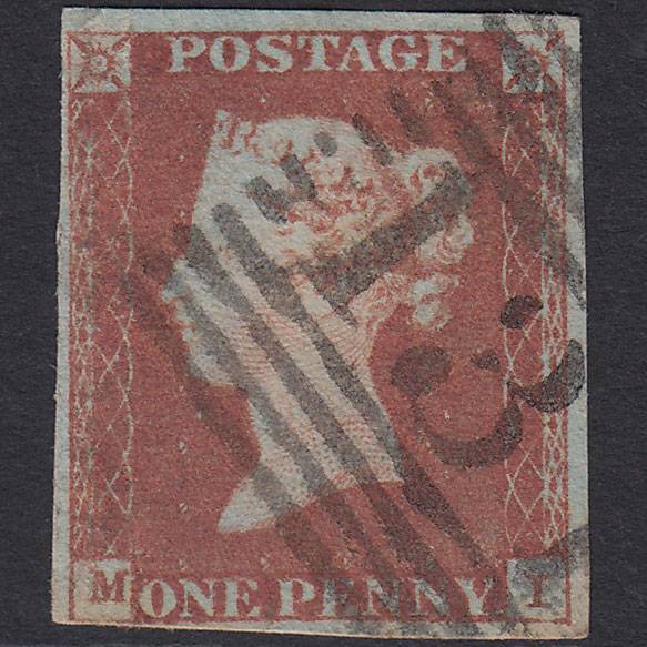 GB QV 1841 1d Red-brown Pl 76 SG8-B1(1) MI GU 4 Margins Edinburgh 131