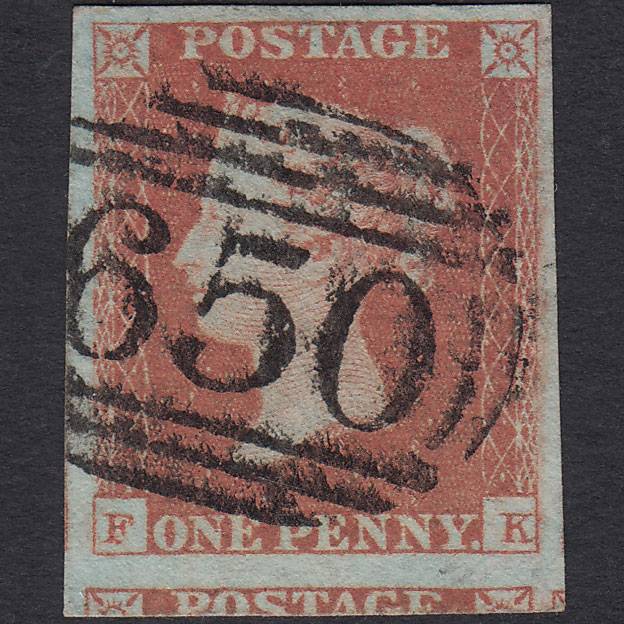 GB QV 1841 1d Pl 87 SG8-B1(1) FK VFU 4 Good to Huge Margins Rochester 650