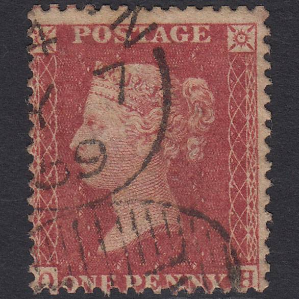 GB QV 1857 1d Rose-red (Plate 36) SG40-C10(1) OH GU London D&S Cancel